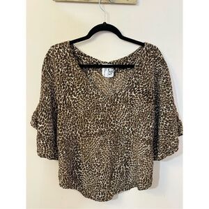 Gemma x CO Op for Barney’s Silk Animal Prjnt Top M